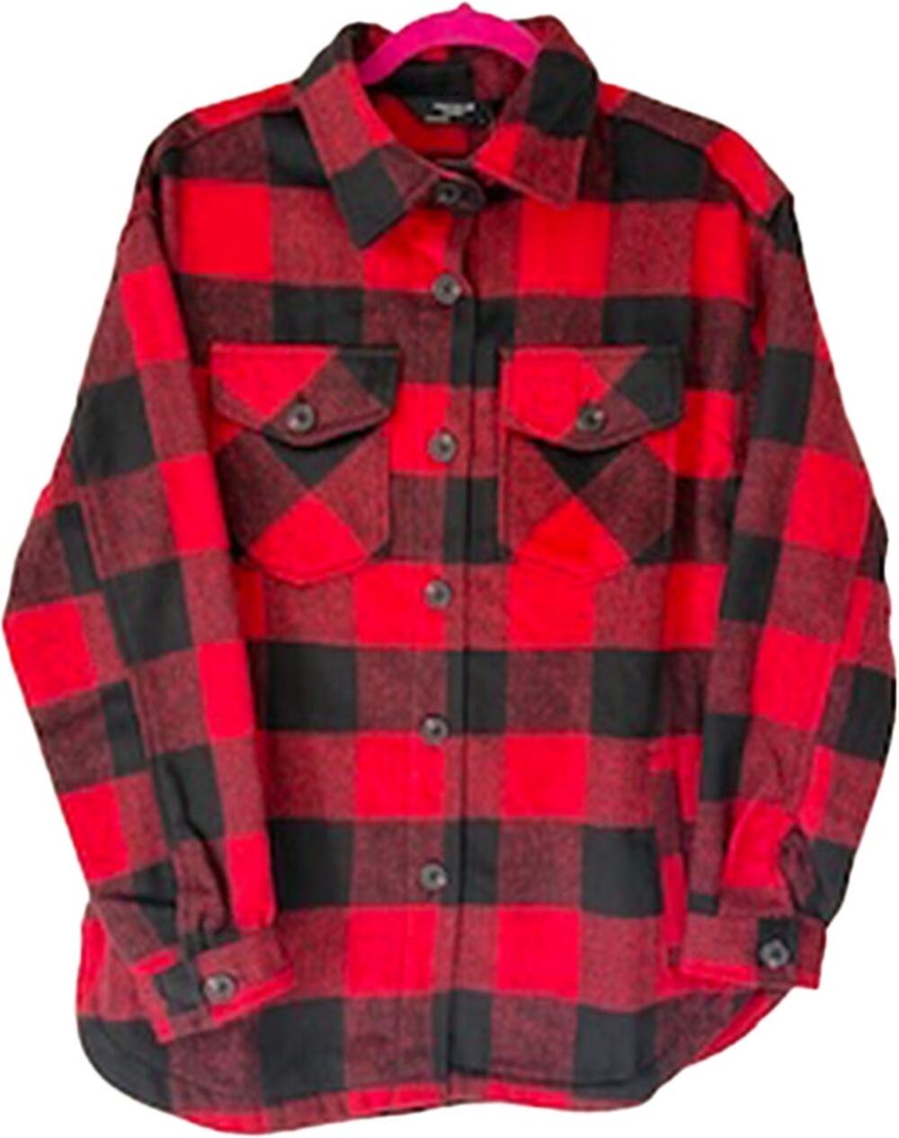 Member's Mark Red/Black Buffalo Check Button-Front Shacket Women's Small NWT
